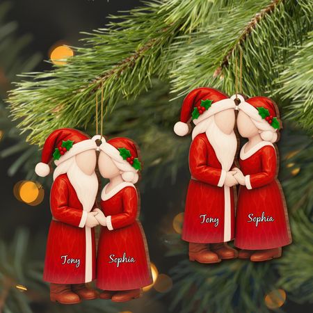 Celebrate The Joy And Magic Of The Holiday Season, Santa Outfits - Personalized Custom Wood Ornament, Custom Shaped